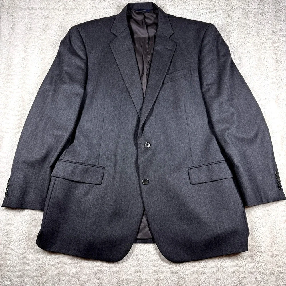 Brooks Brothers 1818 Madison 48L 43W Black Wool Two‎ Button Sport Coat USA